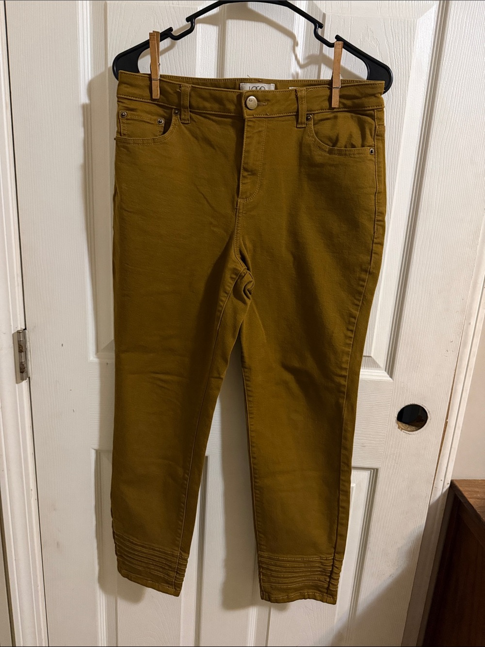 LOGO by Lori Goldstein Mustard Cropped Jeans